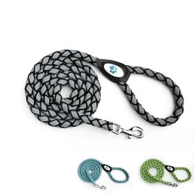 Reflective Dog Leash Heavy Duty Durable for Large Medium Breeds Black 6 Ft Long Rope Tangle Free Braided Leash with Comfortable Handle Black