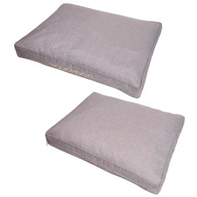 Touchdog 'Hushky' Water-Resistant Premium Rectangular Raised Dog Mat (Color: Grey, size: medium)